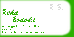reka bodoki business card