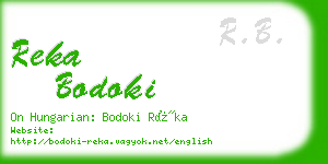 reka bodoki business card